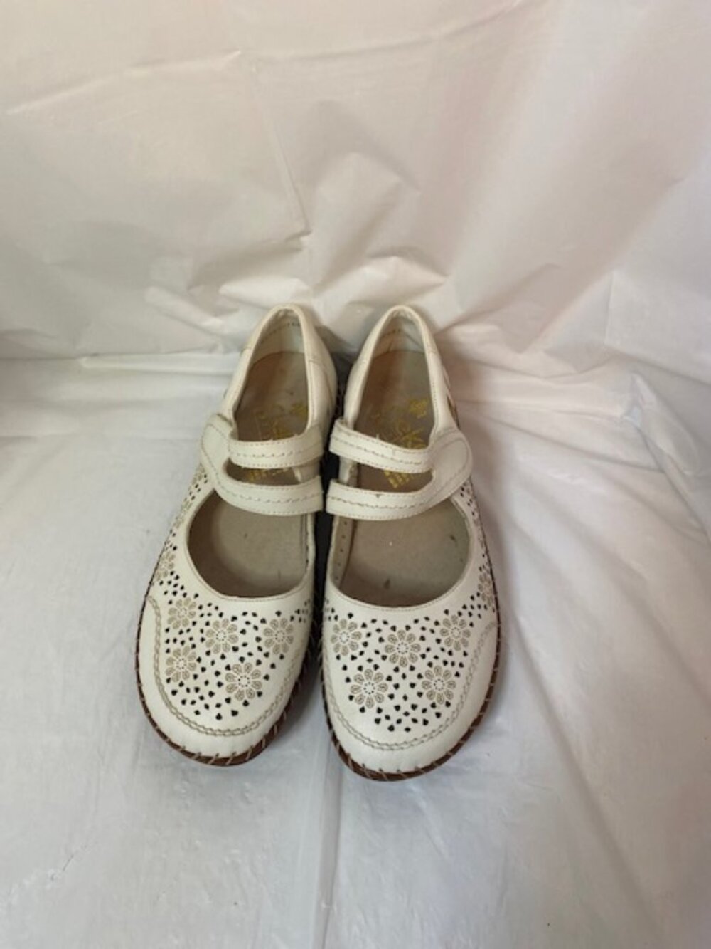 Rieker Antistress White Leather Comfort Mary Jane Loafers, Women's Size 38/7.5